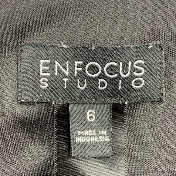 Size 6 En Focus Studio Black White Polka Dot Short Sleeve Event Party Dress - Picture 6 of 7